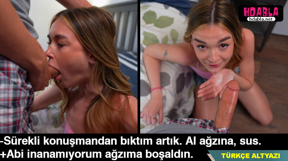 Çok konuşan kız kardeşimin ağzına verdim Boşalana kadar sakso çektirdim