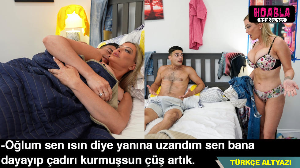Olgun Annesi yanına iç çamaşırıyla uzanınca arkadan sarılıp Dayadı